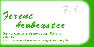 ferenc armbruster business card